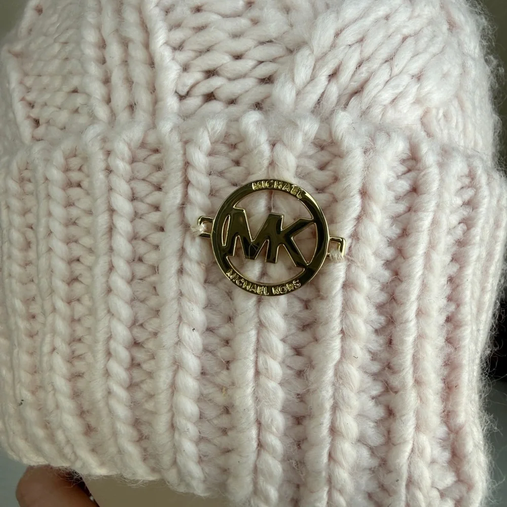 Michael Kors Cable Knit Beanie Hat Light Pink Pastel